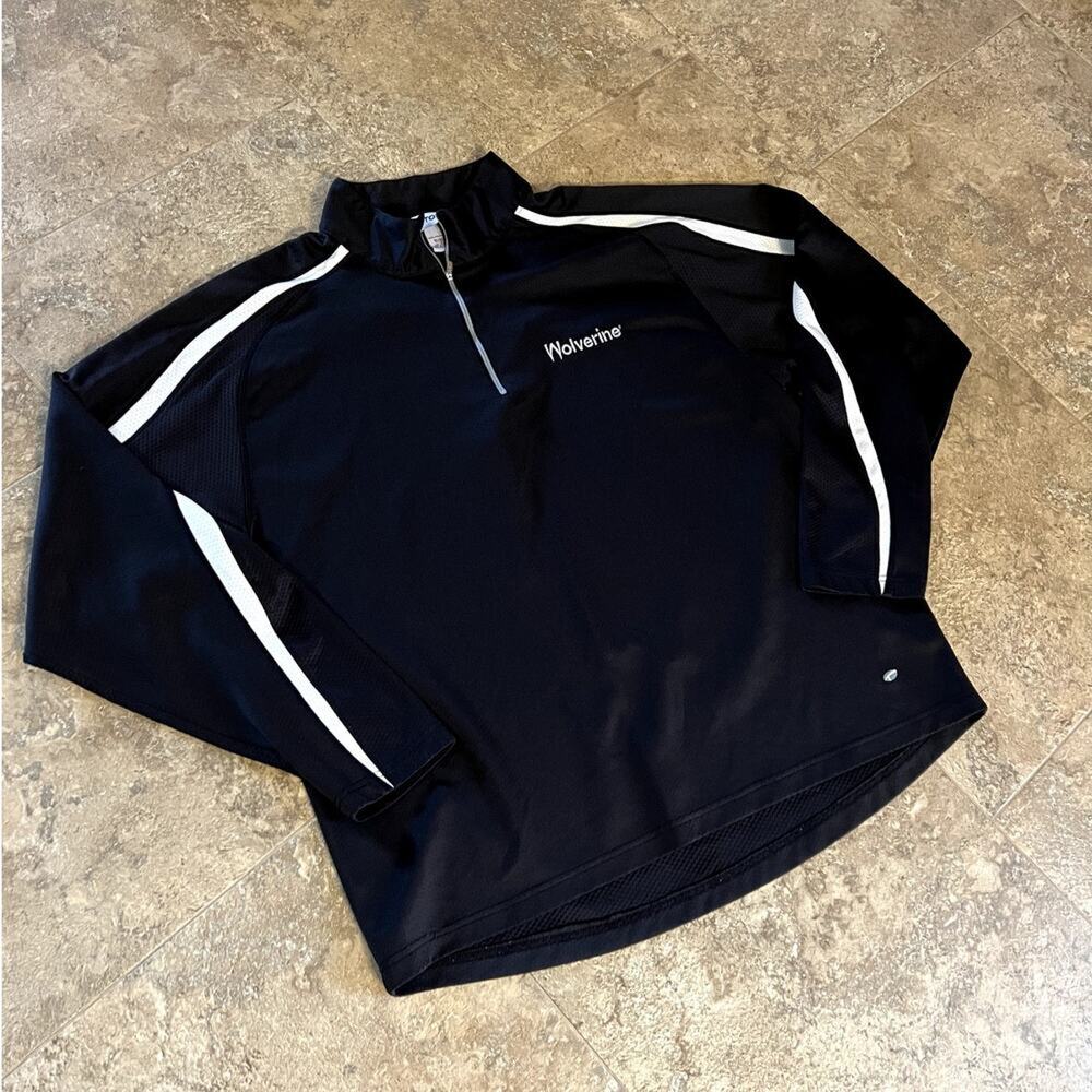 Lightweight 1/4 zip pull Over Activewear Black Jacket, Men's size 2XL